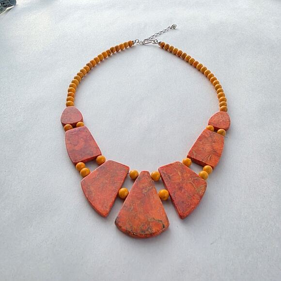 Jay King DTR Large Genuine Coral Statement Choker Necklace sterling Silver 925 - Picture 7 of 8